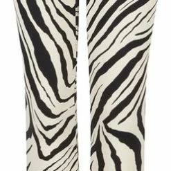 Ambika Flared Broek - Zebra Maat S - W: 34/36 L: 34 - Flared Legging Wijde Pijpen - Beige Zwart