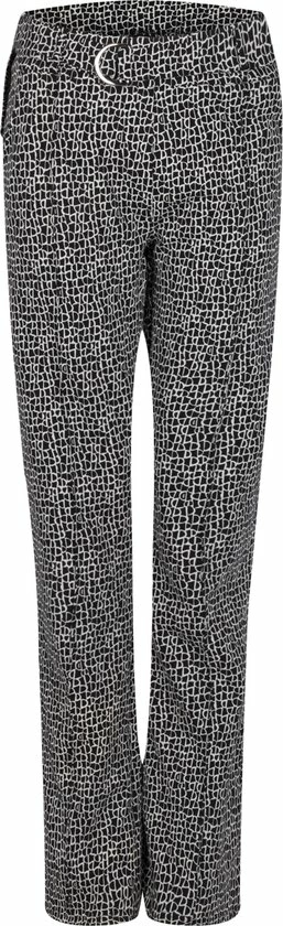 Zoso Broek Vivian Printed Pants 224 Black/offwhite Dames Maat - XL 1 Zoso Broek Vivian Printed Pants 224 Black/offwhite Dames Maat - XL