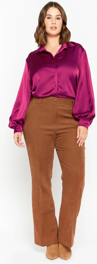 LOLALIZA Satijnen Hemd Met Pofmouwen - Paars - Maat 44 3 LOLALIZA Satijnen Hemd Met Pofmouwen - Paars - Maat 44 - Afbeelding 3