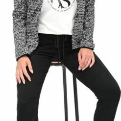 Zoso Blazer Tessa Printed Blazer 224 Black/offwhite Dames Maat - 3XL -Dameskleding Verkoop 321x840 3