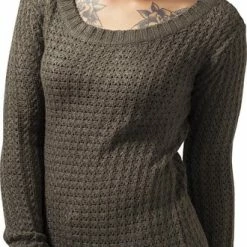 Urban Classics Dames Trui Ladies Long Wideneck Sweater Olive 9 Urban Classics Dames Trui Ladies Long Wideneck Sweater Olive -Dameskleding Verkoop 330x840 9
