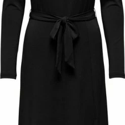 Jacqueline De Yong Jurk Jdyfaith L/s Long Slit Belt Dress 15268601 Black Dames Maat - L