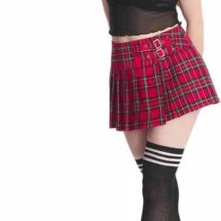 Banned Korte Rok -2XL- Mini Tartan Rood