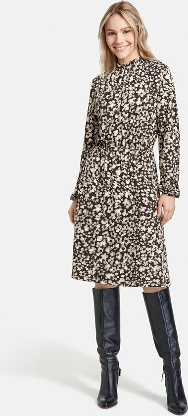 TAIFUN Dames Midi-jurk Met Bloemendessin Oak Gemustert-44 6 TAIFUN Dames Midi-jurk Met Bloemendessin Oak Gemustert-44 - Afbeelding 6