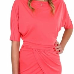 Produkt John Zack Coral, Asymmetrische Mini-jurk / XXL -Dameskleding Verkoop 393x840 7