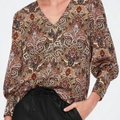 Jacqueline De Yong Blouse Jdymaxine L/s Top Wvn 15270304 Brown Patina/cordovan Dames Maat - XL