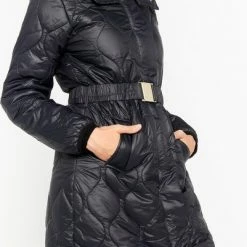 LOLALIZA Lange Gewatteerde Jas - Zwart - Maat 42 -Dameskleding Verkoop 401x840 2