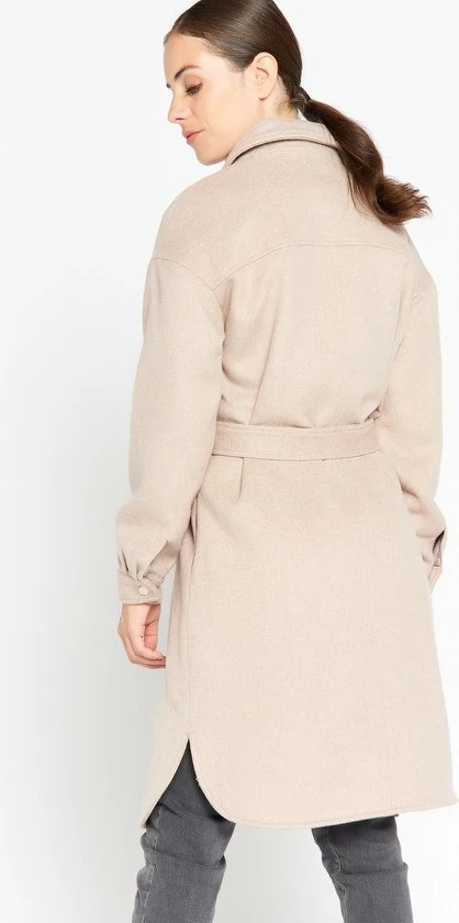 LOLALIZA Lange Mantel - Beige - Maat L 5 LOLALIZA Lange Mantel - Beige - Maat L - Afbeelding 5