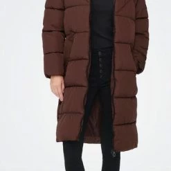 Only Jas Onlamanda Long Puffer Coat Cc Otw 15233425 Chestnut Dames Maat - M