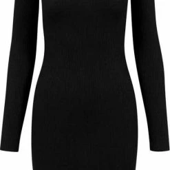 Urban Classics Korte Jurk -XS- Rib Zwart