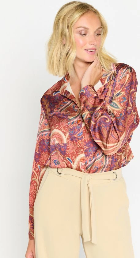 LOLALIZA Satijnen Hemd Met Paisleyprint - Oranje - Maat 38 5 LOLALIZA Satijnen Hemd Met Paisleyprint - Oranje - Maat 38 - Afbeelding 5