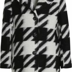 Cassis Wollen Mantel Met Pied-de-poulemotief Wollen Mantel Met Pied-de-poulemotief -Dameskleding Verkoop 470x840