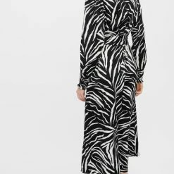 Vero Moda Jurk Vmliva L/s Calf Dress Wvn Btq Ga 10275275 Black/pristine Dames Maat - L -Dameskleding Verkoop 481x840 7