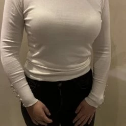 Merkloos Dames Witte Winter Coltrui