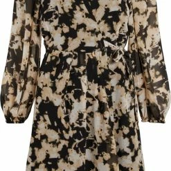 VILA VIRINA KIT L/S SHORT WRAP KNEE DRESS/SU Dames Jurk - Maat 44