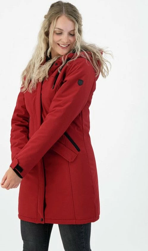 Kjelvik Dames Softshell Parka - Winterparka Softshell - Chanela - Rood - Maat 40 3 Kjelvik Dames Softshell Parka - Winterparka Softshell - Chanela - Rood - Maat 40 - Afbeelding 3