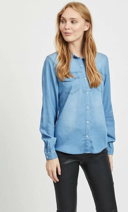 VILA VIBISTA DENIM SHIRT/SU-NOOS Dames Blouse - Maat L 11 VILA VIBISTA DENIM SHIRT/SU-NOOS Dames Blouse - Maat L - Afbeelding 11
