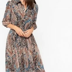 LOLALIZA Hemdjurk Met Paisleyprint - Groen - Maat 40 -Dameskleding Verkoop 508x840 4