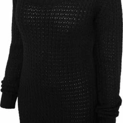 Urban Classics Dames Trui Ladies Long Wideneck Sweater Zwart -Dameskleding Verkoop 516x840 3