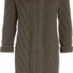 Knit Factory Sally Gebreid Dames Vest - Cappuccino - 40/42 - Grof Gebreid