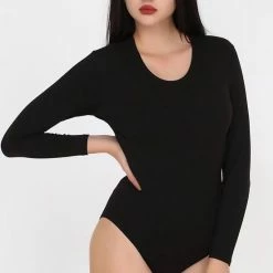 AWR Hoogwaardige Dames Body / Bodysuit | Stretch | 100% Kwalitatief | Zwart - S