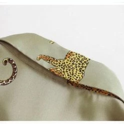 Merkloos MKL - Dames Blouses Lange Mouwen - Dierenprint - Vrouwen Satijn Blouse Luipaard Print - Shirts Vintage Office - Maat XS -Dameskleding Verkoop 550x369