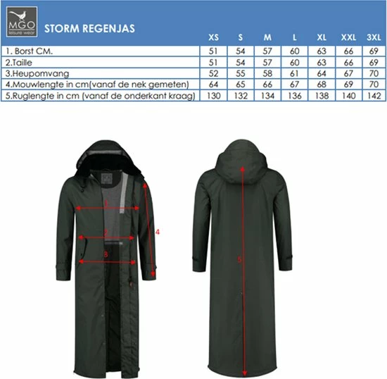 MGO Leisure Wear MGO Storm Extra Lange Regenjas - Dames Jack - Blauw - Maat XXL 6 MGO Leisure Wear MGO Storm Extra Lange Regenjas - Dames Jack - Blauw - Maat XXL - Afbeelding 6