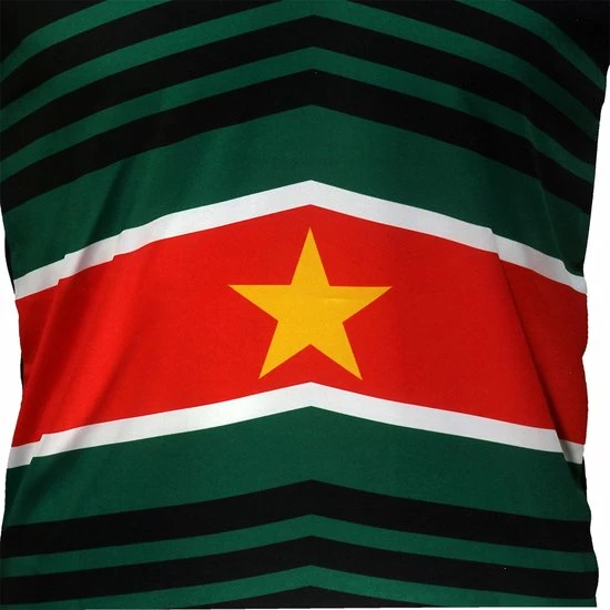 POPMERCH Suriname Vlag Techno Style Voetbal Sport T-Shirt - Origineel Design 4 POPMERCH Suriname Vlag Techno Style Voetbal Sport T-Shirt - Origineel Design - Afbeelding 4