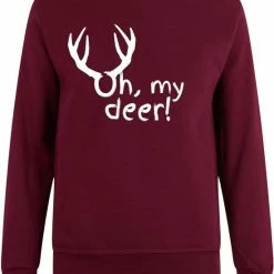 Logostar Sweater Zonder Capuchon - Jumper - Trui - Sweater - Ronde Hals Sweater - Maroon - Oh My Dear! - Maat XL