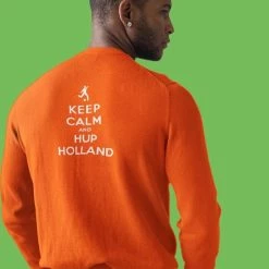 Bc Oranje EK WK Koningsdag Trui Keep Calm & Hup Holland Back (MAAT M - UNISEKS FIT) | Oranje Kleding / Sweaters | WK Feestkleding