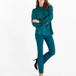 Blauwe Broek/Pantalon Van Je M'appelle - Dames - Travelstof - Maat 2XL - 7 Maten Beschikbaar -Dameskleding Verkoop 550x664 1