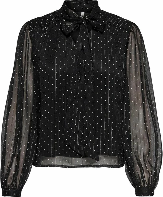 Jacqueline De Yong Blouse Jdycody L/s Bow Top Wvn 15275002 Black/tapiocat D Dames Maat - XS 1 Jacqueline De Yong Blouse Jdycody L/s Bow Top Wvn 15275002 Black/tapiocat D Dames Maat - XS