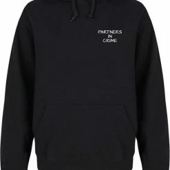 Merkloos PARTNERS IN CRIME Couple Hoodies Zwart (UNISEX - Maat L) | Matching Hoodies | Koppel Hoodies