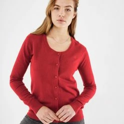 Mexx Dames Round Neck Vest SUSAN Rood