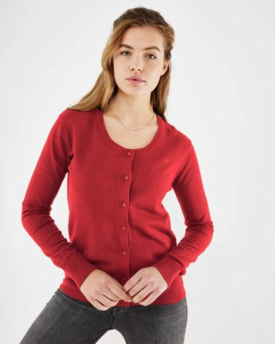 Mexx Dames Round Neck Vest SUSAN Rood 1 Mexx Dames Round Neck Vest SUSAN Rood
