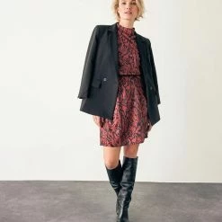 Mexx Dames Mock Neck Longsleeve Jurk Donker Brown -Dameskleding Verkoop 550x687 6