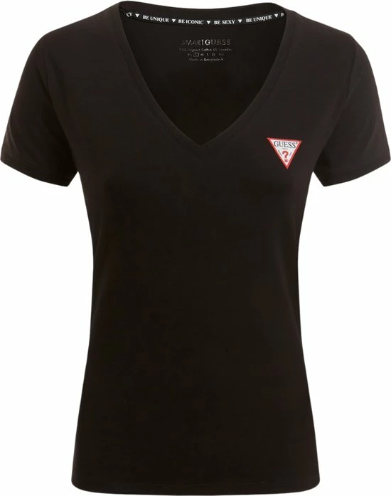 Guess SS VN Mini Triangle Dames T-Shirt - Zwart - Maat XL 1 Guess SS VN Mini Triangle Dames T-Shirt - Zwart - Maat XL