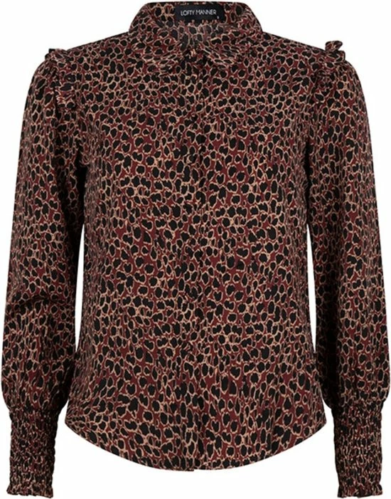 Lofty Manner Blouse Blouse Lise Mx56 1 Leopard Print Dames Maat - XS 1 Lofty Manner Blouse Blouse Lise Mx56 1 Leopard Print Dames Maat - XS