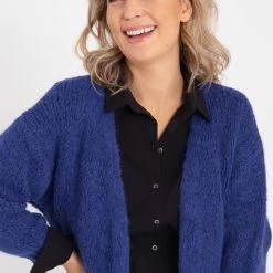 Blauwe Vest Van Je M'appelle - Dames - Maat One Size - 1 Maat Beschikbaar -Dameskleding Verkoop 550x702 4