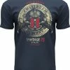 Fox Originals Vintage Rock T-shirt Amsterdam Heren & Dames Katoen Blue Dusk Blauw Maat S