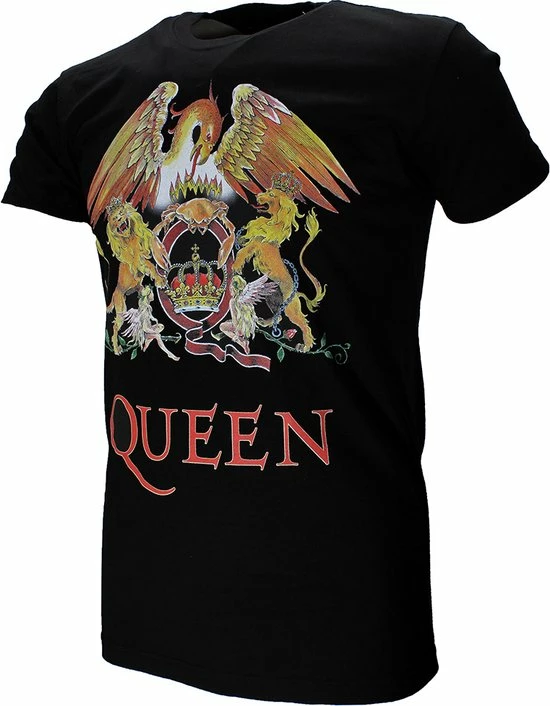 POPMERCH Queen Classic Crest Logo Band T-Shirt Zwart - Officiële Merchandise 3 POPMERCH Queen Classic Crest Logo Band T-Shirt Zwart - Officiële Merchandise - Afbeelding 3
