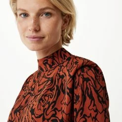 Mexx Dames Mock Neck Longsleeve Jurk Donker Brown -Dameskleding Verkoop 550x712 9