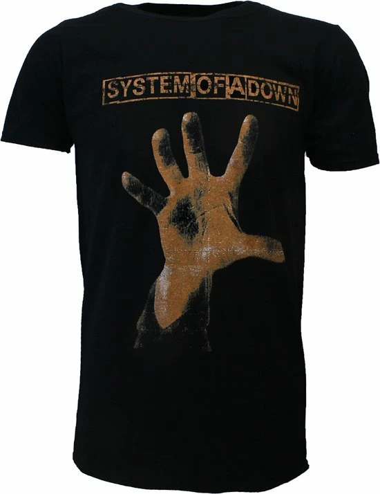 POPMERCH System Of A Down Hand Band T-Shirt Zwart - Officiële Merchandise 1 POPMERCH System Of A Down Hand Band T-Shirt Zwart - Officiële Merchandise