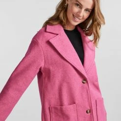 Pieces Jas Pcnili Long Coat 17128918 Rose Violet/melange Dames Maat - L -Dameskleding Verkoop 550x724 6
