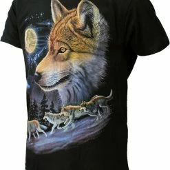 Merkloos Wolven Wolf Pack Volle Maan T-Shirt - Origineel Design -Dameskleding Verkoop 550x725 7