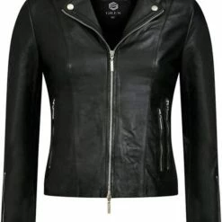 GILL'S QUEEN BLACK - Dames Leren Jas - Biker Jack - 100% Lamsleer - Zwart