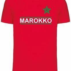 Vundy T-shirt Marokko | Rood Marokko Shirt | WK 2022 Voetbal | Marokko Supporter | Rood | Maat L