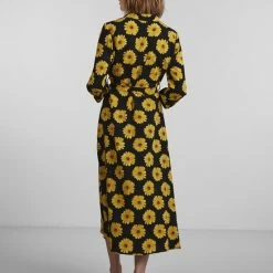 Pieces Jurk Pcjapril 3/4 Ankle Dress D2d Bc 17135407 Black/sunflower Dames Maat - M -Dameskleding Verkoop 550x733 464