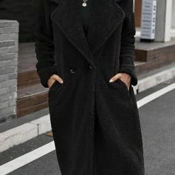 Merkloos MKL - Dames Winter Jas - Mantel - Vrouwen Vest - Nepbont Jas - Nep Bont Lang Jas Knoppen - Luxe Lange Imitatie Bontjas - Elegant Vest - Top Kwaliteit - Kleur Zwart - Winddicht - Maat M -Dameskleding Verkoop 550x739 9