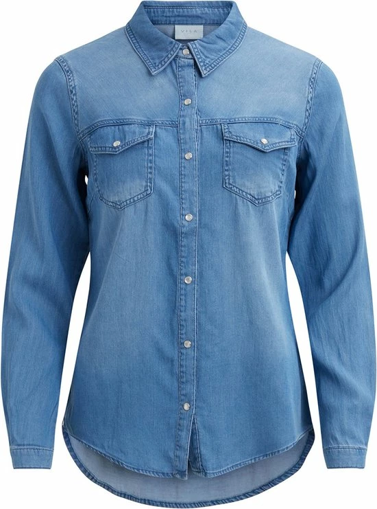 VILA VIBISTA DENIM SHIRT/SU-NOOS Dames Blouse - Maat L 9 VILA VIBISTA DENIM SHIRT/SU-NOOS Dames Blouse - Maat L - Afbeelding 9